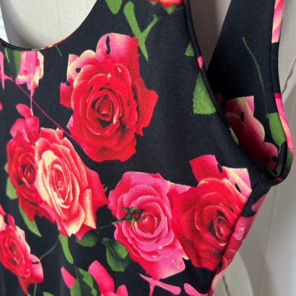 Dolls Kill rose print black boho bodysuit S - Picture 6 of 6